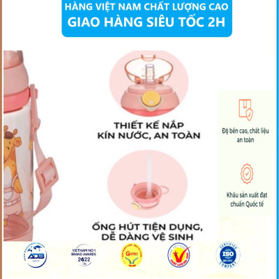 Bình Nước Trẻ Em 450ml HOKORI Chất Liệu Nhựa PP Nguyên Sinh Không BPA An Toàn Tuyệt Đối Cho Bé - Hàng chính hãng