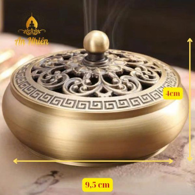 Lư Xông Trầm Hương PHƯƠNG BẢO ÂN - Đỉnh Đốt Nhang - Đồ Thờ Cúng Lư Hợp Kim Đồng thánh hoả Dầu Thơm Phòng Dầu Thơm trung trầm Nước Hoa tượng gỗ