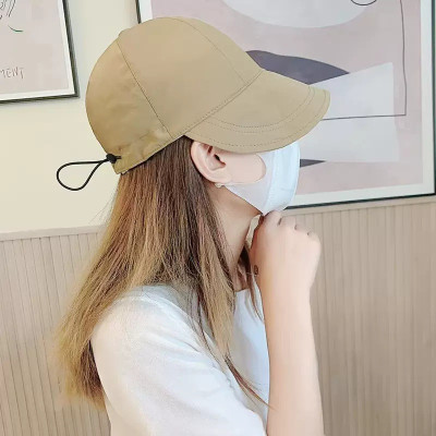 Mũ chống nắng nửa đầu Hàn Quốc, nón vành rộng có nút  đeo khẩu trang, mũ chống nắng buộc tóc đuôi ngựa