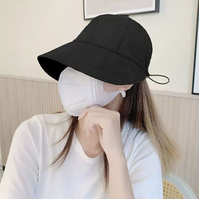 Mũ chống nắng nửa đầu Hàn Quốc, nón vành rộng có nút  đeo khẩu trang, mũ chống nắng buộc tóc đuôi ngựa