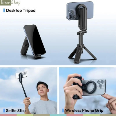 Ulanzi JJ03 - Tripod Đa Năng 3 Trong 1, Vòng Nam Châm MagSafe, Bluetooth Remote Và Xoay 360 Độ Cho Điện Thoại - Hàng chính hãng