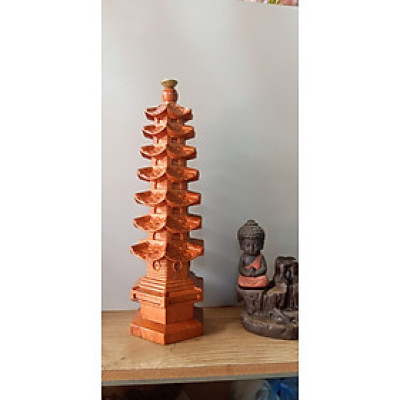 Thác khói xông trầm bằng gỗ hương đá liền khối kt cao 30×9×9cm