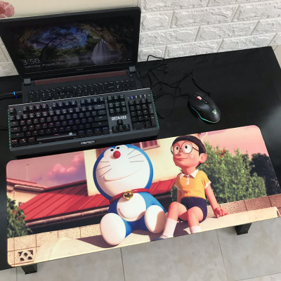 Miếng Lót Chuột, Bàn Di Chuột, mouse padDoraemon cỡ lớn (80x30x0.3) hàng nhập khẩu