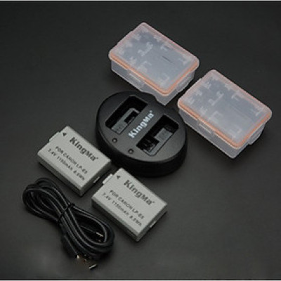 Bộ Combo 2 pin + 1 sạc đôi Kingma LP-E5 - Hàng chính hãng 