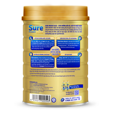 Sữa bột cho người lớn tuổi Vinamilk Sure Prevent 900g (Hộp thiếc) - bổ sung dinh dưỡng và tăng cường sức khỏe