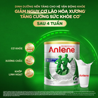 Bao bì mới - Combo 4 Sữa Bột Anlene Hương Vanilla (Hộp Giấy 1,2kg)