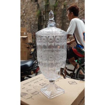 BÌNH ĐỰNG NƯỚC UỐNG THỦY TINH TRẮNG CÓ VÒI RÓT TIỆN LỢI 4,5 LÍT ( GIAO HOA VĂN NGẪU NHIÊN )