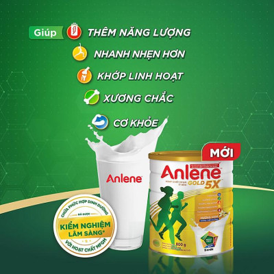 Combo 3 Sữa Bột Anlene Gold 5X Hương Vanilla (Hộp Thiếc 800g)