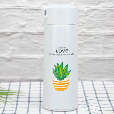 Bình Nước Thủy Tinh Giữ Nhiệt Bọc Nhựa Chữ Love 400ml (Màu Ngẫu Nhiên)