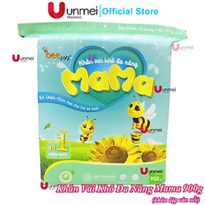(Túi Tiết Kiệm Xanh) Khăn Khô, Khăn Vải Khô Đa Năng Mama 900g (Kích Thước 15x18cm) Dùng Lau, Vệ Sinh Cho Bé - Thương Hiệu BeeVN Mama