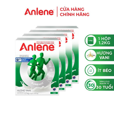 Bao bì mới - Combo 4 Sữa Bột Anlene Hương Vanilla (Hộp Giấy 1,2kg)