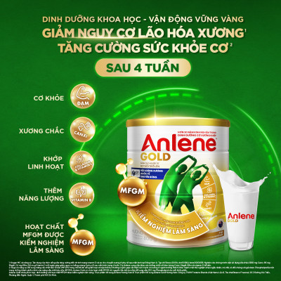 Bao bì mới - Combo 4 Sữa Bột Anlene Gold Hương Vanilla (Hộp Giấy 1,2kg)