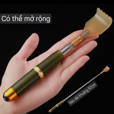 Dụng cụ Massage 2 in 1 Thu Gọn Kéo Dài 50cm Một Đầu Gãi Và By Lăn 360 Độ Từ Tính – Cây Massage Thần Thánh Gãi Lưng Bầm Huyệt Người già Người Trẻ Dùng Đều Khỏe Đẹp Làn Da
