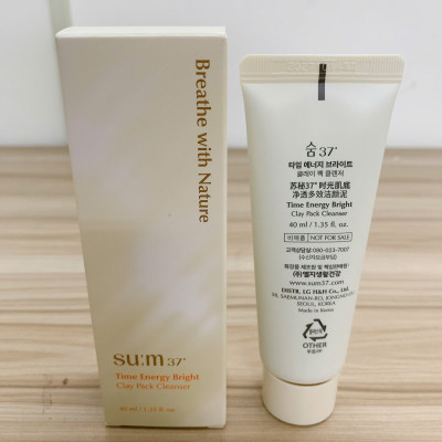 Sữa rửa mặt đa năng 2 trong 1 su:m37 Time Energy Clay Pack Cleanser 40ml