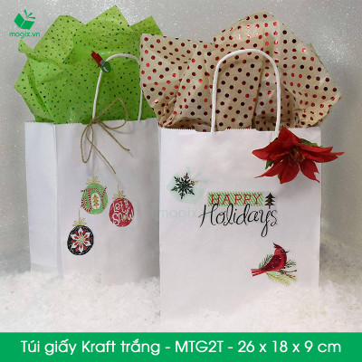 MTG2 MTG2T - 26x18x9 cm - Combo 100 túi giấy Kraft Nhật cao cấp