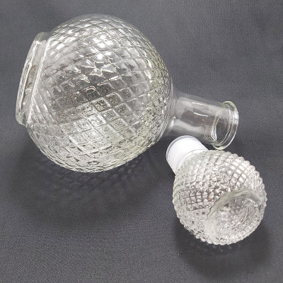  Bình Chai Thủy Tinh Đựng Rượu Bầu Tròn Giác Kim Cương 970ML Cao Cấp - Hàng Loại 1.  CHính Hãng MINIIN