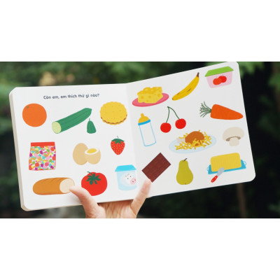 Sách Chuyển Động Thông Minh Đa Ngữ Việt - Anh - Pháp Các Loại Hoa Quả