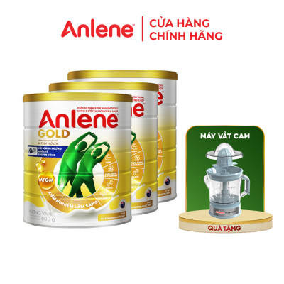 Combo 3 TPBS Anlene Gold hương vani 800g - Tặng máy vắt cam