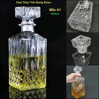 Chai Đựng Rượu Thủy Tinh (combo 3 cái) – Vỏ Chai Rượu Đẹp - Bình đựng rượu độc lạ (A1, A2 , B2)