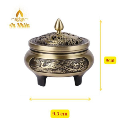 Lư Xông Trầm Hương PHƯƠNG BẢO ÂN - Đỉnh Đốt Nhang - Đồ Thờ Cúng Lư Hợp Kim Đồng thánh hoả Dầu Thơm Phòng Dầu Thơm trung trầm Nước Hoa tượng gỗ