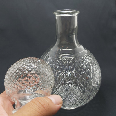  Bình Chai Thủy Tinh Đựng Rượu Bầu Tròn Giác Kim Cương 970ML Cao Cấp - Hàng Loại 1.  CHính Hãng MINIIN