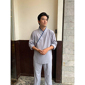 ĐỒ LAM ĐI CHÙA  PHÁP PHỤC PHẬT GIÁO nam tay dài