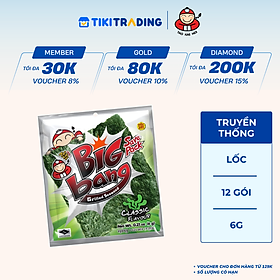 Lốc 12 Gói Rong Biển Taokaenoi Big Bang Vị Truyền Thống 6G