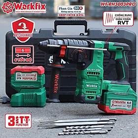 Máy Khoan Bê t\ông WORKFIX-RH3003PRO 3 Chức Năng - Khoan Bê Tông Sử Dụng Chân Pin Phổ thông bảo hành chính hãƞg 12 Thá