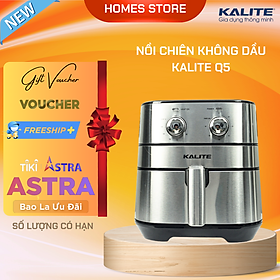 Nồi Chiên Không Dầu KALITE Q5 Vỏ Chống Gỉ Inox Dung Tích 5.5 Lít Công Suất 1700 W - Hàng Chính Hãng