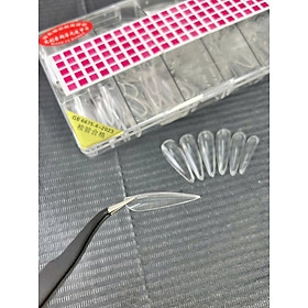 Móng Up Tay HSM VINIMAY Nhọn Trong Trơn (Không Nhám), Nhọn Trong Nhám, Nhọn Đục Cao Cấp Hộp 500 Móng Đủ Size Siêu Mỏng Dẻo Làm Nail giả dài