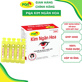 Kim Ngân Hoa PQA Hỗ Trợ Thanh Nhiệt, Triệu Chứng Đau Mắt Đỏ Viêm Kết Mạc Hộp 10 Ống