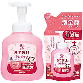 Combo sữa tắm gội toàn thân Arau Baby 450ml (Mua chai tặng túi)