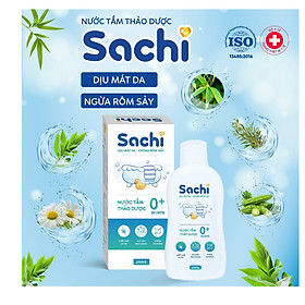 Nước Tắm Thảo Dược SACHI Dịu Mát Da ,Ngừa Rôm Sảy, Hỗ Trợ Ngăn Cảm Cúm, Cảm Lạnh Cho Bé Lọ 250ml / 500ml