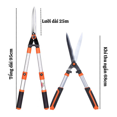 Kéo cắt cỏ kéo xén hàng rào,kéo tỉa cành trên cao Japan dài 95cm- Thiết kế tăng giảm thông minh
