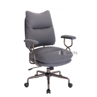 Ghế xoay học sinh cấp 2 cấp 3 CE1032-P Nội thất Capta nệm PU dày cao cấp ghế xoay tăng giảm độ cao có bánh xe chân ghế và tay thép sơn tĩnh điện màu xám – nâu hcm