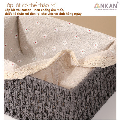 Giỏ Mây Đựng Đồ, Giỏ Đựng Đồ Ăn Vặt ANKAN, Phù Hợp Các Phòng Spa, Khách Sạn Và Trang Trí Trong Nhà