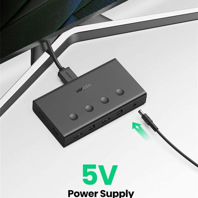 Ugreen UG70439CM293TK 4k 60hz KVM 4 pc dùng 1 màn hình bộ chuyển tín hiệu Switch USB - HDMI - HÀNG CHÍNH HÃNG