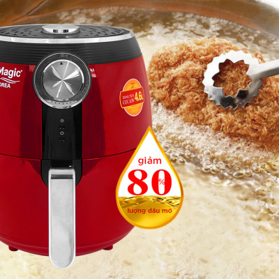 Nồi Chiên Không Dầu Magic A-802 (4.6 Lít) Đỏ- Hàng Chính Hãng