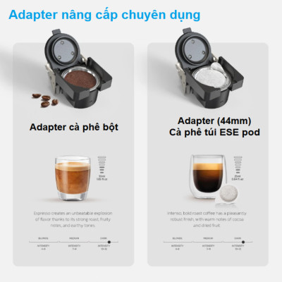 Máy pha cà phê 6 trong 1, Espresso, Viên Nén Nespresso, Nescafe Dolcegusto, Kcup, Túi ESE POD và Trà thương hiệu Mỹ HiBREW H1B - Hàng Chính Hãng