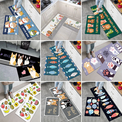 Bộ 2 Thảm Chùi Chân Nhà Bếp Hoa Văn 3D Chống Trơn Trượt, Thấm Hút Nước Cực Tốt