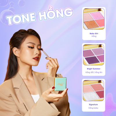 Phấn Mắt Trang Điểm myKella Mini Glam Eye Palette Siêu Mịn