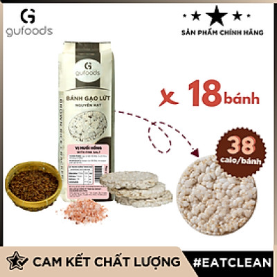 Bánh gạo lứt GUfoods vị Muối hồng - Không chiên dầu, Không đường, Lành mạnh, Phù hợp Eat clean, Ăn vặt healthy, Thực dưỡng, Tập gym, Thuần chay