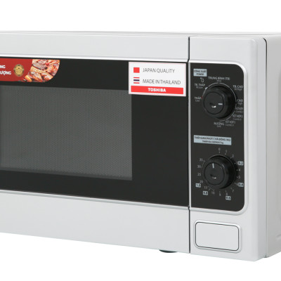 Lò vi sóng Toshiba ER-SGM20(S1)VN - Có chức năng nướng - Dung tích 20L - Công suất 800W - Xuất xứ Thái Lan - Hàng chính hãng, bảo hành 12 tháng, chất lượng Nhật Bản