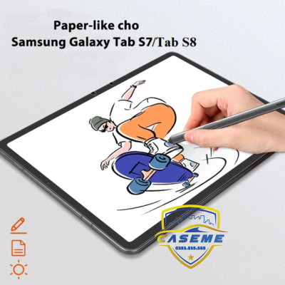 Miếng Dán Màn Hình PaperLike Dành Cho Samsung Galaxy Tab S10 FE/S10+, S9/S9 FE/S9 Plus/S9 Ultra, S8/S8+/S8 Utra,S7/S7 FE/S7+, Chống Vân Tay, Chống Chói, Viết Mượt - Hàng Nhập Khẩu