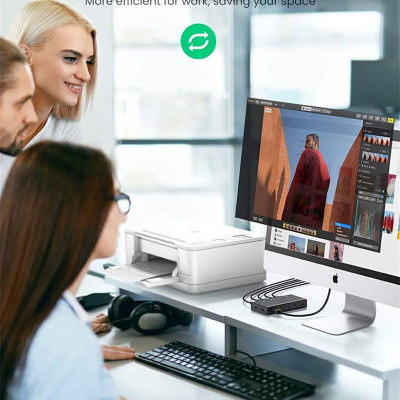 Ugreen UG70439CM293TK 4k 60hz KVM 4 pc dùng 1 màn hình bộ chuyển tín hiệu Switch USB - HDMI - HÀNG CHÍNH HÃNG