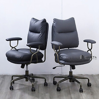 Ghế xoay học sinh cấp 2 cấp 3 CE1032-P Nội thất Capta nệm PU dày cao cấp ghế xoay tăng giảm độ cao có bánh xe chân ghế và tay thép sơn tĩnh điện màu xám – nâu hcm