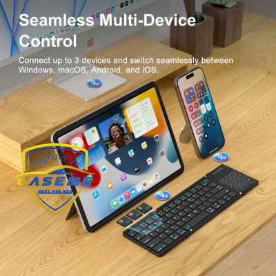 Bàn Phím Bluetooth Gập Gọn Nillkin Cube Chính Hãng – Tích Hợp Touchpad, Bọc Da Cao Cấp, Dùng Cho Smartphone, iPad, Laptop - Hàng Chính Hãng