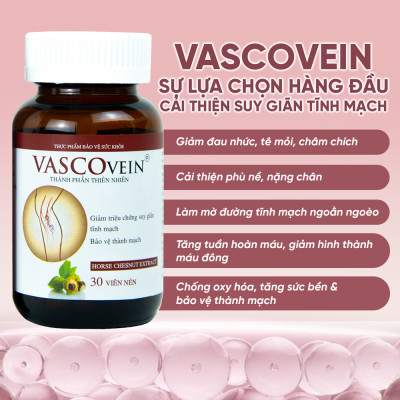 Liệu trình suy giãn tĩnh mạch Vascovein Dân Khang 4 món (3 viên uống và 1 kem) giúp giảm sưng đau tê phù chân