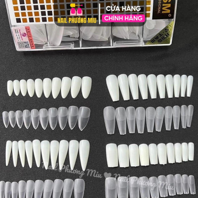 Móng Úp Tay HSM 500 Móng, Đủ Size, Nhiều Form Vuông Thang Tròn Nhọn, Nhựa Trong Đục, Làm Nail Đa Dạng Và Sáng Tạo bộ nail giả dáng bầu