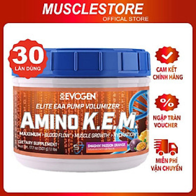 [Chính hãng] Evogen Amino KEM (30 Liều), Hỗ Trợ Phục Hồi Cơ, Tăng Sức Mạnh, Sức Bền, 8.5g EAA, 50mg S7, 2g Điện Giải